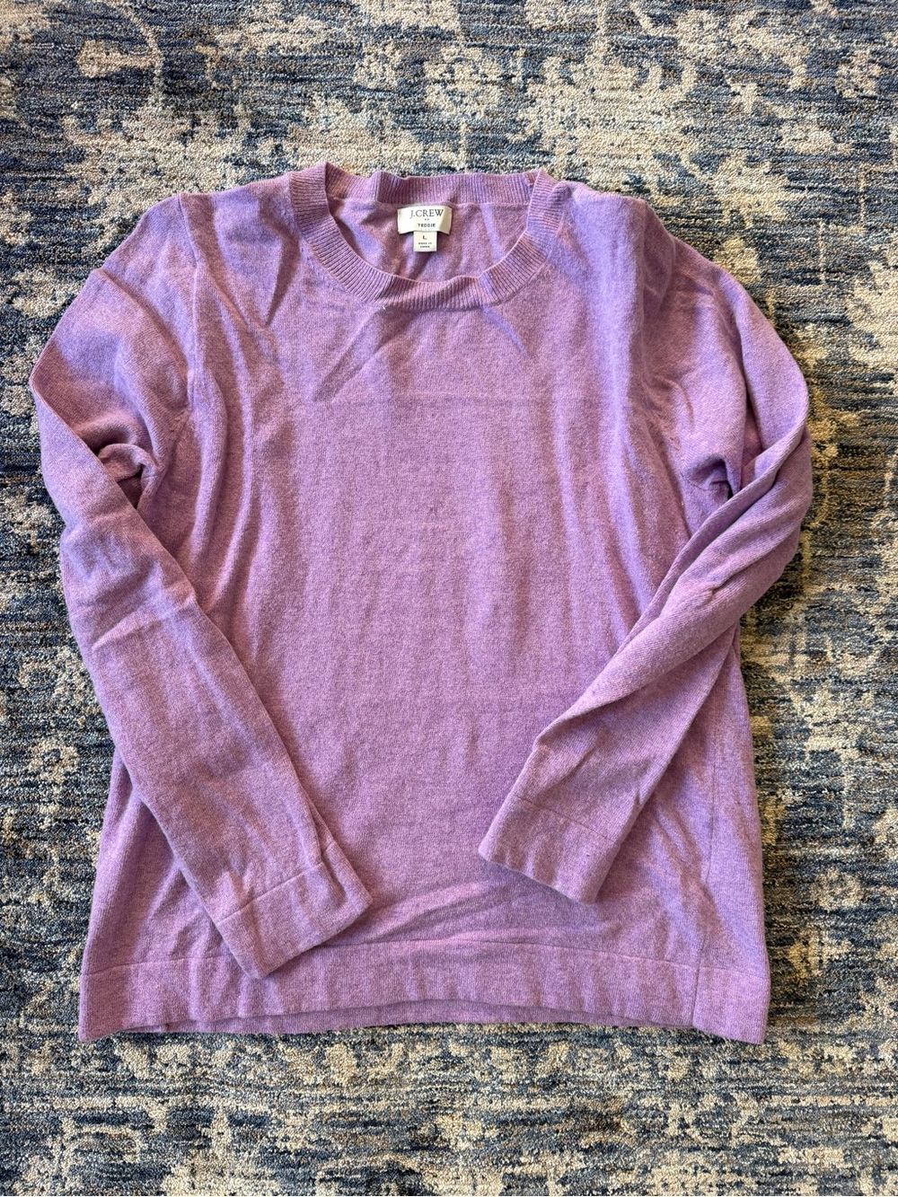J. Crew Lavender Teddie Crewneck Sweater - Women's Size L